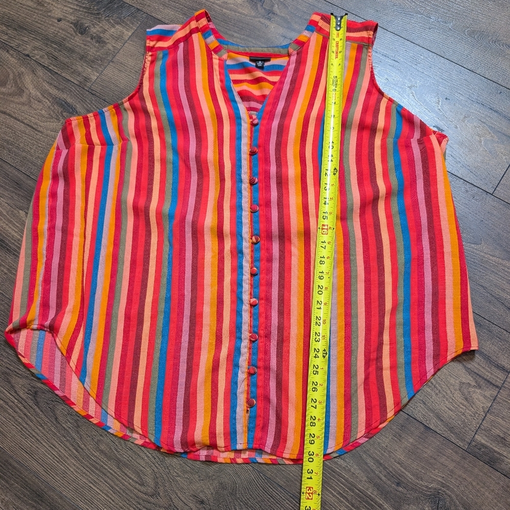Torrid Vibrant Striped Harper Tunic Sleeveless Blouse Size 3 - Picture 5 of 8